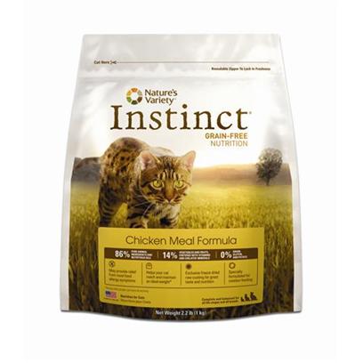 Nature's Variety Presents Nature's Variety Instinct Grain Free Chicken Meal & Turkey Dry Cat Food 12.1lb Bag. Highly Digestible Natural Nutrition be Sure that your Cat is Getting the Balanced Nutrition they Need with this Delicious Dry Food Packed with Proteins, Vitamins, and Minerals from Meats, Vegetables, and Fruits. By Excluding Grains, Gluten, and Potatoes from this Healthy Meal, Instinct Food is Highly Digestible and can Provide Relief from Common Food Allergy Symptoms. Made with High-Quality Chicken Meal and Salmon Meal, it’S a Great Source of Protein and Essential Fatty Acids. Tasty Vegetables Like Butternut Squash and Carrots are Packed with Vitamins and Minerals that are Important for Overall Health, while Cranberries and Blueberries Improve Urinary Tract Functions. For Added Nutrition and Flavor, Each Piece of Instinct Food is Coated with a Blend of Freeze-Dried Raw Food that your Cat will Love. Specially Formulated for Rotation Feeding, it’S an Ideal Food for Cats in all Stages of Life, and can Help Cats to Reach and Maintain a Healthy Weight. [28121]