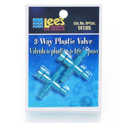 Lee's Presents Lees 3 Way and 2 Plastic Valve 3-Way Valve-2 Pack Blister Card. Use to Split One Airline Outlet into Multiple Outlet with Valve to Control Air Flow from Pump. Three-Way and Two Way Valves are Manufactured of High-Quality, Non-Corrosive Material. Use to Control Air Flow from the Air Pump. [28253]