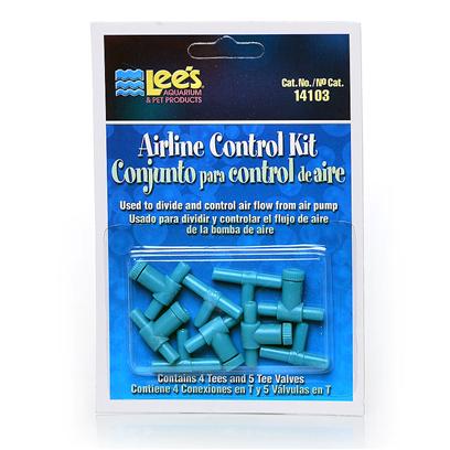 Lee's Presents Lees Airline Control Kit Cd with 4 Plastic Tees & 5 2-Way Valves. Contains Four (4) Plastic Tee's and Five (5) Two-Way Valves. Plastic Valves and Tees are Manufactured of High-Quality, Non-Corrosive Material. Use to Control Air Flow from the Air Pump. [28257]