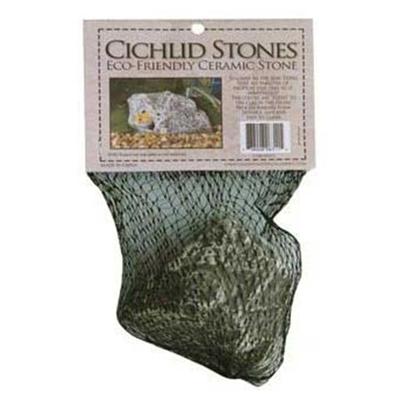 Underwater Galleries Presents Underwater Cichlid Stone 2 Pack. Small (Square) Ceramic Hollow Stone Cave - 1 Opening, Great for Breeding & Small Fry Dimensions 3" X 2.75" X 2" [28472]