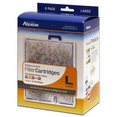 Aqueon Presents Aqen Large Cartridge 6pk 1-Pack. Patented Aqueon Dual-Sided Replaceable Dense-Floss Cartridges Contain over 25% More Activated Carbon than the Leading Brands and have been Designed to Ensure Even Distribution of Carbon Throughout. [28537]