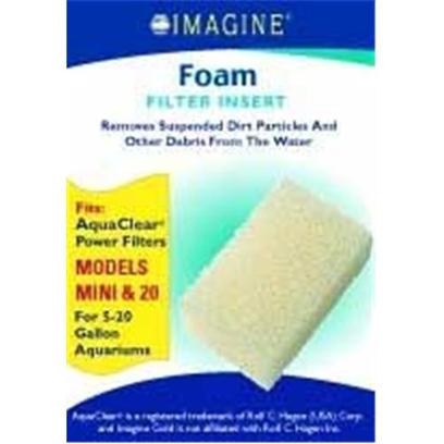 Imagine Gold Presents Imagine Gold Aquaclear 20 Foam Insert Mini Fits (Mini). Removes Suspended Dirt Particles and Other Debris from the Water Fitsaquaclear(R) Power Filters Models Mini & 20, for 5-20 Gallon Aquariums [28566]