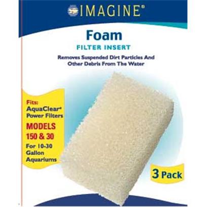Imagine Gold Presents Imagine Gold Aquaclear 30 (150) Foam Insert Fits Models 150 & 30-3 Pack. Removes Suspended Dirt Particles and Other Debris from the Water Fits Aquaclear Power Filters Models150 &30, for 10-30 Gallon Aquariums [28572]
