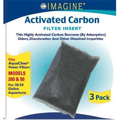 Imagine Gold Presents Imagine Gold Aquaclear 50 (300) Active Carbon Fits Models 200. This Highly Activated Carbon Removes (by Adsorption) Odors, Discoloration and Other Dissolved Impurities Fits Aquaclear Power Filters Models 200 & 50, for 20-50 Gallon Aquariums [28575]
