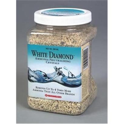 Marineland Presents Marineland (Ml) White Diamond Crystals 60oz. Ammonia-Neutralizing Crystals is Ideal for all Freshwater Aquariums and Ponds. White Diamond Removes Up to 4 Times More Deadly Ammonia to Keep Water Clean and Fish-Safe. It Protects Against Sudden Ammonia 'Spikes' and Helps Control the Presence of Ammonia...Especially During the Break-in Period [28830]