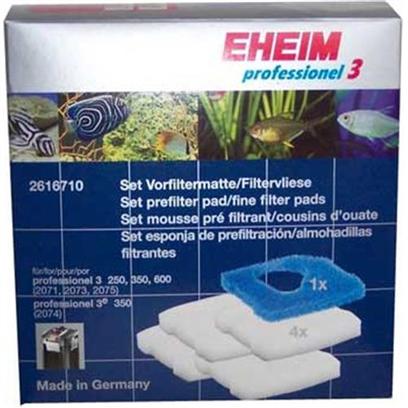 Eheim Presents Eheim Prefilter Fine Pad Pro 3 Set of & Filter 2071/2073/2075 5pk (1 Pre 4 Fine). 5pc Box Prefilter and Fine Filter Pads Contains One Prefilter Pad 4 Fine Filter Pads [28993]