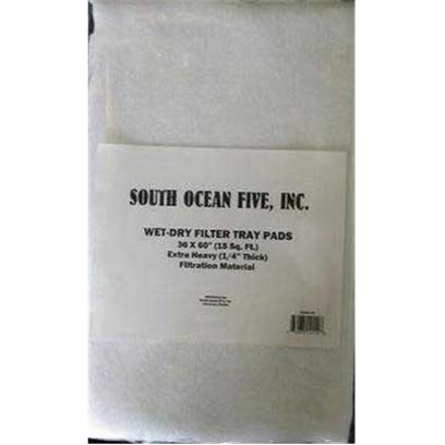 South Ocean Five Presents Ocean Filter Felt Heavy 36x60' Cut your Own 36 X 60' (Heavy). Our Filter Pads are Both 36x60” in Size. The Heavy Weight Pad has a 10 Oz. Density. This is Twice as Thick as Most Others out there on the Market Today. We Now Offer a Thinner Pad (7 Oz. Weight) at a Slightly Lower Cost. These Products are Similar to any “Cut your Own Pad” Used for Wet-Dry Filtration Systems but are Much More Absorbent. [29034]