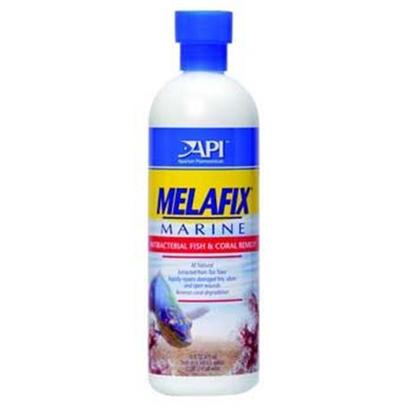 Aquarium Pharmaceuticals Presents Aquarium Pharmaceuticals (Ap) Melafix Marine 16oz. All Natural Fish & Coral Treatment with Tea Tree Extract (Melaleuca) which Rapidly Repairs Fish Tissue and Reverses Coral Degradation. Anti-Bacterial Fish & Coral Remedy an all Natural Fish & Coral Treatment with Tea Tree Extract (Melaleuca). Melafix Marine Rapidly Repairs Damaged Fins, Ulcers and Open Wounds, and also Reverses Coral Degradation. 16 Oz Treats Up to 948 Gallons (3588 L) 2.75' X 2.75' X 6.75' 1.2 Lb [29096]