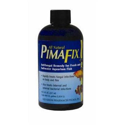 Aquarium Pharmaceuticals Presents Aquarium Pharmaceuticals (Ap) Pimafix Liquid Remedy 4oz. Targeted Treatment Attacks only Those Pathogens that Pose a Threat while Leaving Helpful Strains Untouched, Bombards Infections with Multiple Antifungal Agents. 100% Safe for Use on all Species of Fresh and Saltwater Fish. Wont Harm Invertibrates, Live Plants or the Biological Filter. Colorless Formula Won't Discolor Aquarium Water or Stain Ornaments. [29100]
