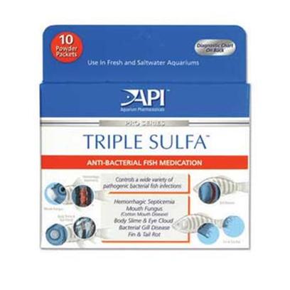 Aquarium Pharmaceuticals Presents Aquarium Pharmaceuticals (Ap) Triple Sulfa Powder Packet. Effectively Treats Furunculosis, Fin & Tail Rot, Cotton Mouth Disease, Body Slime, & Eye Cloud. 10 Ct [29107]