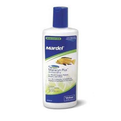 Virbac Presents Mardel Maracyn Plus-Freshwater/Saltwater 8oz. Maracyn Plus is a Broad Spectrum Antibiotic for Controlling the Bacteria that Cause Mouth Fungus, Fin and Tail Rot, Popeye, Dropsy and Ulcers. [29197]