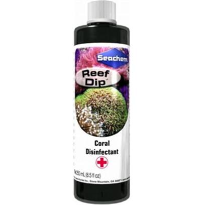 Seachem Laboratories Presents Seachem Reef Dip 250ml. Reef Dip™ Contains Elemental Iodine Complexed to a Protective Slime Coat for Safely and Gently Disinfecting Corals. It is Effective Against Bacteria, Fungus, and Protozoans. It may be Used Prophylactically (without Evidence of Disease) or to Remedy Diseased Specimens. It is Safe to Use with Both Stony and Soft Corals. It is also Safe for Anemones and Polyps. [29239]
