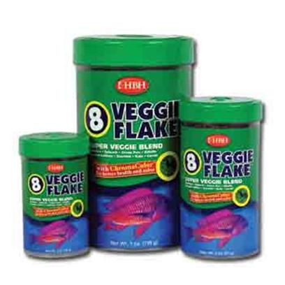 Hb.H. Enterprises Presents Hbh Graze 8 Veggie Flake 1oz. Loaded with 8 Different Vegetables Spirulina, Algae, Spinach, Green Pea, Alfalfa, Romaine Lettuce,Zucchini, Kale, and Carrot. Ideal for Herbivorous Fish or Fish that Need Greens for Conditioning, Breeding, or Improved Health. [29344]