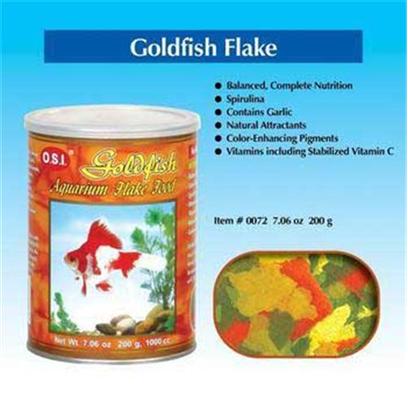 Ocean Star International Presents Ocean Star International (Osi) Flake Goldfish 7.06oz. O.S.I. Goldfish Flake Food is a Basic Diet with Less Protein and Fat and More Fiber then our Other Diets to Meet the Specific Needs of all Types of Goldfish. A Broad Spectrum of Vitamins and Pigments are Included for Good Health. [29411]