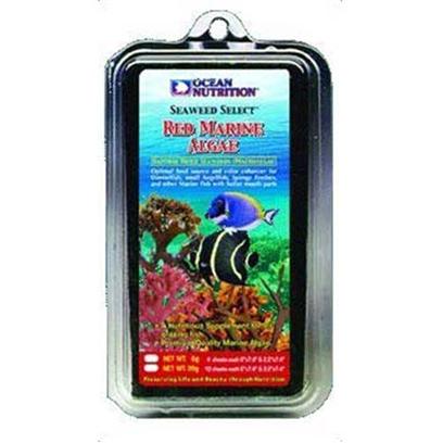 Ocean Nutrition Presents Ocean Nutrition Red Marine Algae Seaweed Select - .28oz. Marine and Freshwater. Optimal Food Source and Color Enhancer for Damselfish, Small Angelfish, Sponge Feeders, and Other Marine Fish with Softer Mouth Parts. Red Marine Algae is a Nutritious Supplement for all Grazing Fish, Rich in Vitamin C and is 100% Digestible. [29678]