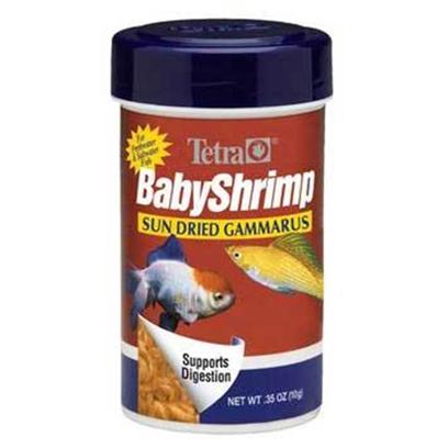 Tetra Usa Presents Tetra Freeze Dry Baby Shrimp Dried .35oz (6pc). These Whole Sun Dried Shrimp (Including Tail) Improve Digestion while Providing Roughage and More for Large Ornamentals. An Excellent Alternative to Messy Live or Frozen Treats for Gouramis, Angels and Goldfish. Available in 0.35oz, 100ml Container [29719]