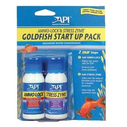 Aquarium Pharmaceuticals Presents Aquarium Pharmaceuticals (Ap) Goldfish Start Up Pack. Together, Ammo Lock and Stress Zyme Assure Good Water Quality, an Efficient Biological Filter, Healthy Fish and a Clean Aquarium. Use when Setting Up your Fresh or Saltwater Aquarium and Every Time you Add Water. 1 Oz. Bottles on Blister Card (30 Ml) [29766]