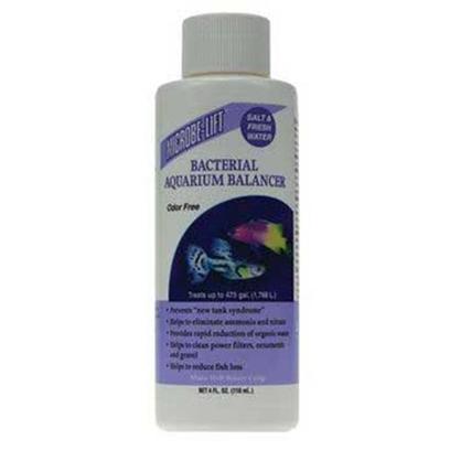 Ecological Labs (Microbe-Lift) Presents Mic Bacteria Balance 4oz Bacterial Balancer Aquarium. Reef, Marine & Freshwater Safe Bacterial Product Treats Up to 475 Gallons Odor Free Prevents 'New Tank Syndrome' Helps to Eliminate Ammonia and Nitrate Provides Rapid Reduction of Organic Waste Helps to Clean Power Filters, Ornaments and Gravel Helps to Reduce Fish Loss. Also Available in 16 Oz. [30020]