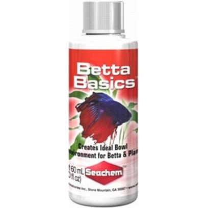Seachem Laboratories Presents Seachem Betta Basics 250ml. Betta Basics™ is Designed to Provide the Optimal Environment for Both Betta and Plant. Betta Basics™ Removes any Chlorine, Chloramine and Ammonia. It Buffers the Water to a Ph of 7.0 and Promotes Vigorous Health and Growth. [30079]