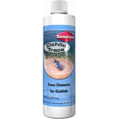 Seachem Laboratories Presents Seachem Cichlid Trace 250ml. Cichlid Trace™ Supplies a Broad Range of Trace Elements Demonstrated* to be Necessary for Proper Fish Health and Growth. Unlike Terrestrial Animals, Fish Obtain Nutrients from Both their Food and Environment. Trace Elements are Normally Depleted by Utilization, Oxidation and Precipitation, Thus it is Important to Restore them on a Regular Basis. Cichlid Trace™ Contains only Those Elements Actually Demonstrated* to be Required by Fish. [30089]