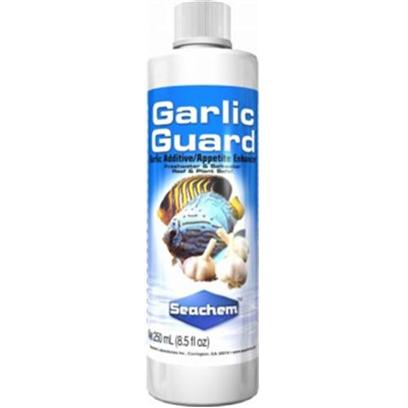 Seachem Laboratories Presents Seachem Garlic Guard 500ml. Garlicguard™ is an Appetite/Flavor Enhancer for Freshwater and Saltwater Fish. Garlicguard™ will Help Renew the Interest of Poor or Finicky Eaters. Garlicguard™ Contains Naturally Derived Garlic Oil. Garlicguard™ also Contains Vitamin C. For Use in Both Freshwater and Marine. Garlicguard™ is Reef Safe. [30103]
