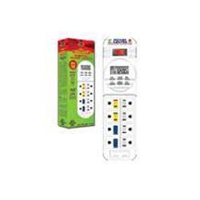 Coralife Presents Aqualight Digital Power Center Day-Night Timer. Aquarium Version Power Strip has Two Digital Timers that Control 4 Outlets Each Total 8 Outlets a Total of 1875 Watts [30443]