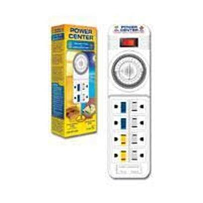 Coralife Presents Power Center Wavemaker & Light Timer. 8-Outlet Timer/Power Strip 4 Timer-Controlled Outlets [30451]