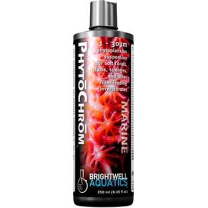 Brightwell Aquatics Presents Brightwell Aquatics (Bwell) Phytochrom 8.5oz/250ml. • Provides 6 Types of Phytoplankton Ranging in Size from 1 - 30m. • Ideally-Sized for Many Soft Corals, Clams, Sponges, Tunicates, Tube Worms, Bryozoans, Larval Crustaceans, and Juvenile Fishes. • Formulated to Provide over 200-Million Phytoplankton Cells Per Ml. • does not Require Refrigeration. • Supplemented with a Proprietary Amino Acid to Aid in Coloration of Invertebrates. • Formulated by a Marine Scientist. [30806]