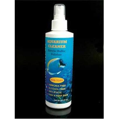 Aquarium Designs Presents Acrylic Aquaarmor 8oz. Anti-Static Formula for Cleaning and Coating Glass. Repels Dust, Water Spots and Fingerprints. Can also be Used on Other Glass or Hard and Shiny Surfaces. Cleaner Buffer & Polisher Spray Bottle Ammonia & Alcohol Free Anti Static Fish & Reef Safe [30913]