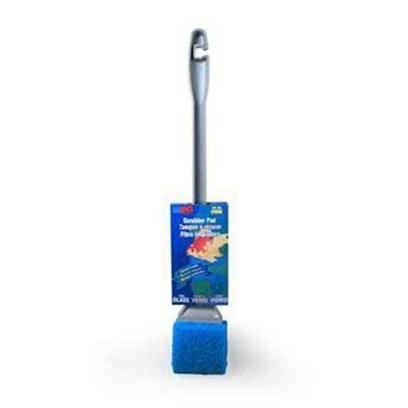 Lee's Presents Lees Algae Scrub with Handle Scrubber White Glass Pad. Long Lasting Super Algae Scrubbers Allow Aquarium Cleaning without Wet Hands. The Heavy Duty Handle is Easy to Grasp and Designed with the Optimum Angle to Eliminate Pressure on Wrists and Hands. Designed for Glass. Comes with Blue Pad. Packaging Cardboard Sleeve [31027]