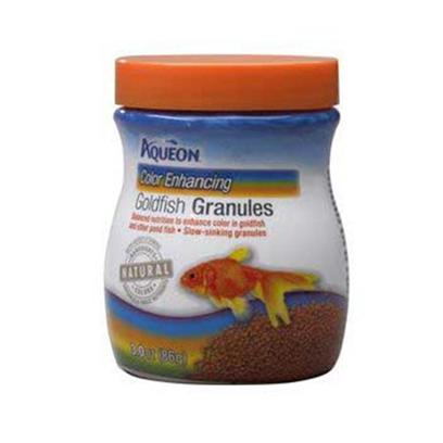 Aqueon Presents Aqueon Goldfish Color Granules 3oz. Aqueon Foods Contain only Natural Ingredients and Contain no Artificial Colors. The Colors of the Foods are Attributed to the Actual Ingredients in the Formula, and Help to Bring out the Natural Colors in your Fish, while Keeping them Energetic and Healthy. Guaranteed Analysis Crude Protein (Min).....35% Crude Fat (Min) ..............5% Crude Fiber (Max)...........5% Moisture (Max).................9% Phosphorus (Min)...........1% [31988]