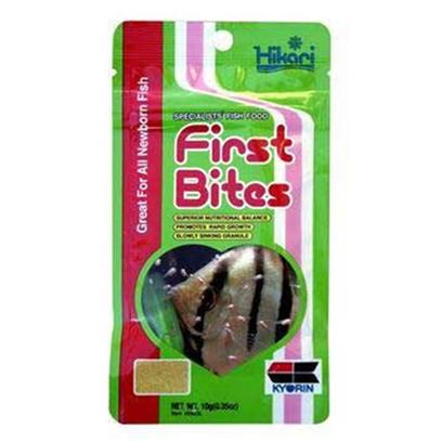 Hikari Usa Presents Hikari First Bites .35oz. First Bites™ is Specifically Formulated to Provide any Newborn Fish the Exacting Nutritional Balance they Require During the Earliest Developmental Stages of their Lives. High in Superior Protein Sources, Including Premium-Select Fish Meal, First Bites™ will Help your Newborns Develop Excellent Body Form, Superior Disease Resistance and Proper Organ Development. Give your Fry Thei Best Chance at a Long and Healthy Life, Feed them First Bites™! [32060]