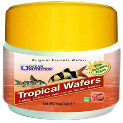 Ocean Nutrition Presents Onutr Tropical Wafers 150 Gram. Tropical Wafers are an Easily Digestible, Highly Palatable Sinking Food for Herbivorous Bottom Feeding Fish.Tropical Wafers are a Balanced Blend of all the Minerals, Vitamins and Proteins Needed for Healthy Development.Tropical Wafers are Specially Enriched with Krill Meal and Spirulina to Provide the Ultimate Balanced Diet for your Fish. Tropical Wafers are Formulated with the Finest Ingredients Making them Easy to Eat and Easy to Digest. [32222]