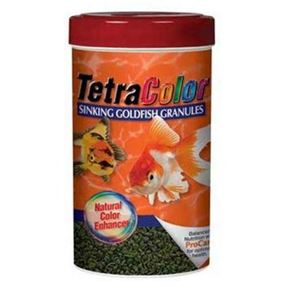 Tetra Usa Presents Tetra Colorfin 3.52oz Goldfish Food. Bring out the Striking, Beautiful Colors of your Goldfish with Colorfin Sinking Granules. This Diet Enhancer is the Perfect Supplement to your Goldfish's Primary Diet. The Granules are Sized for all Types of Goldfish and Contain Spirulinamaxima Algae for the Development of Vibrant Colors. Available in 3.52oz, 250ml Container [32280]