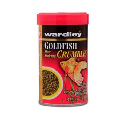 Wardley Presents Ward Goldfish Crumbles 2.5oz Bites. Wardley(R) Premium Goldfish Slow Sinking Crumbles(Tm) Allows for Feeding at the Surface, Midwater and Bottom of the Tank. This Uniquely Shaped Food is Formulated for all Goldfish. Conveniently Packaged in Canisters and Resealable Pouches. 2.5 Oz.; (71g) [32311]