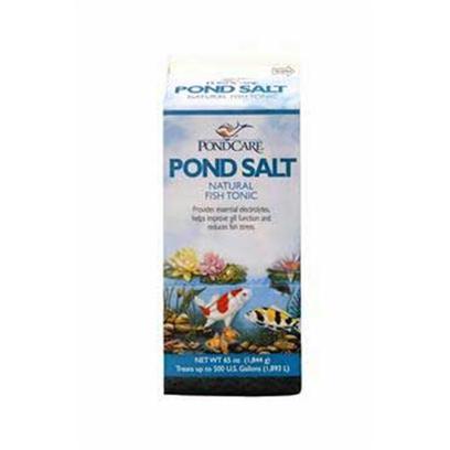 Aquarium Pharmaceuticals Presents Aquarium Pharmaceuticals (Ap) Pond Salt Pondcare 145oz. Natural Fish Tonic all-Natural Sea Salt Improves Gill Function, Protects Against Nitrite Toxicity & Reduces Stress by Helping Maintain a Natural Balance of Electrolytes. Can Safely be Used with Pond Care Water Conditioners, Filtration Materials, Medications & Fish Foods. Half-Gallon Carton of 4.4 Lb (2 Kg) Treats Up to 550 us Gal (2,082 L) 4.5 Lbs. [32631]