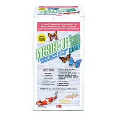 Ecological Labs (Microbe-Lift) Presents Mic Pond Spring Clean 1lb Summer Cleaner. A Spring/ Summer Approach to the Proper Organic Balance in Ponds Accelerates the Breakdown of Leaves, Twigs, and Other Accumulated Dead Organic Waste Helps to Jump Start your Pond in the Spring Reduces Buildup of Dead Leaves and Residual Organic Sediment Pre-Measured, Easy to Handle and Cost Effective Natural Nontoxic and Noncaustic Each Box Contains (8) 2 Oz. Water Soluble Packets of Cellulase Enzymes and Hyper Cellulase-Producing Bacteria. [32763]