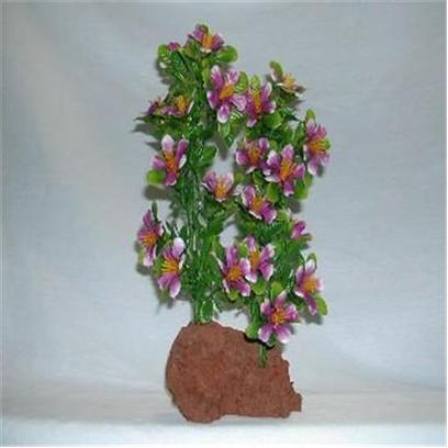 Rocky Mountain Plants Presents Rocky 2 Color Lava Plant #Wf-4 Double Medium 9-10' on Rock. Mounted on Solid Weighted Bases Make these Plants Suitable for the Aquarium or Terrarium. Green Eel Grass 12"-13" on White Rock. 9"-10" [33375]