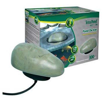 Tetra Usa Presents Tetra Pond de-Icer 300watt. The Tetrapond Winter Survival Solution for Fish. Toxic Gases Caused by Decaying Matter and Fish Waste can Become Trapped under the Ice. Tetrapond de-Icer Keeps an Area of the Pond Ice-Free. Features •Releases Harmful Pond Gases. •Energy-Efficient Thermostat Control Shuts off Power when not Needed. •Effective to -20f (-18c) •15 Foot Electrical Cord •Three Year Limited Warranty 300 Watts [33489]