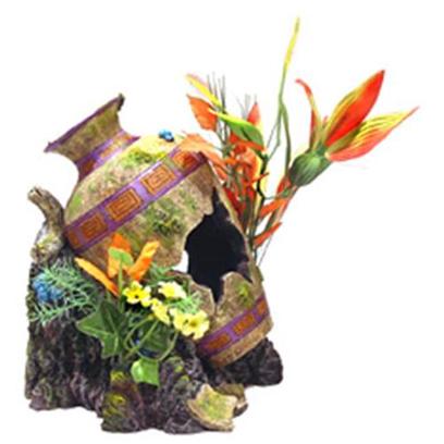 Blue Ribbon Presents Blue Ribbon (Br) Large (Lg) Floral Grecian Urn Resin Ornament-Large. Beautifully Hand-Painted in Precise Colors and Textures. Large Fish Love to Use the Swim-through Chambers and Call this Grecian Urn their Home.Large Swim-through Chambers. Durable Poly-Resin is Safe for Freshwater & Marine Aquariums. 8 X 8.5 X 9.5 1 [33949]