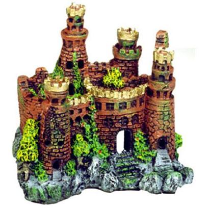 Blue Ribbon Presents Blue Ribbon (Br) Medieval Castle #131 Resin Ornament-Medieval 7.5 X 5 7'. "Authentic Castle Ruin, Hand-Painted in Realistic Detail "Featuring Swim-though Chambers and Hand-Painted Realistic Detail 7.5 X 5.0 X 7.0 1 [33961]