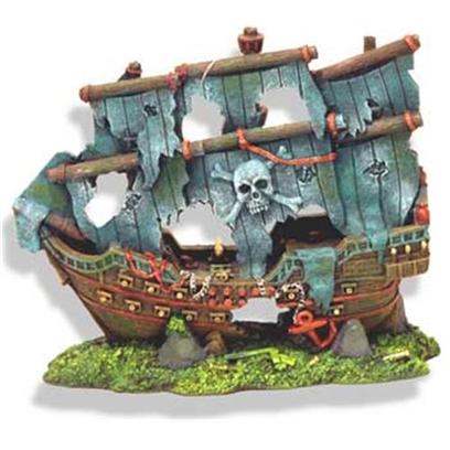 Blue Ribbon Presents Blue Ribbon (Br) Pirate's Ghost Ship Resin Ornament-Pirate's. Pirate's Ghost Ship W/Battered Grey Sails 8 X 4.5 X 7 [34012]
