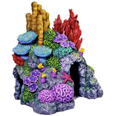 Blue Ribbon Presents Resin Ornament-Red Sea Coral Hideaway X-Small. "This "Flat-Back" Red Sea Replica Features Aeration Holes and 2 Large Swim-through Chambers - Realistic Detail, Featuring an Colorful Array of Exotic Sea Life"Hand-Painted and Produced from Safe and Durable Poly-Resin. 6.0 X 5.0 X 6.5 1 [34019]