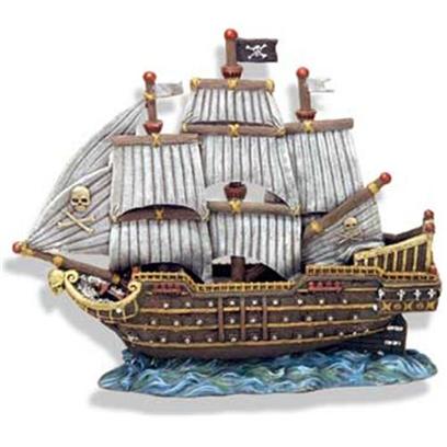 Blue Ribbon Presents Blue Ribbon (Br) Skull & Crossbones War Ship Resin Ornament-Skull. Skull & Crossbones War Ship Ready for Battle 12 X 5 X 10 [34038]