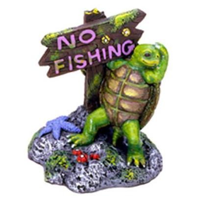 Blue Ribbon Presents Resin Ornament-Turtle Look with no Fishing Sign Turtle. Turtle Lookout Watches for the Next School of Fish to Swim By."Safe for Freshwater, Terrarium & Marine Environments" 3 X 3 X 3.5 1 [34054]