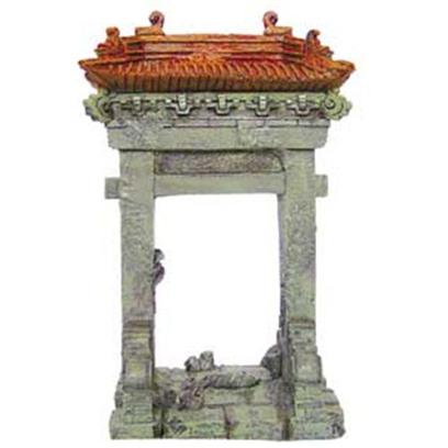 Aquatic Creations Presents Zan Ornament-Sunken Temple Resin 1. Sunken Temple 2 is Excellent for any Aquarium. This Ornament will Go Well with any Plant to Create an Retreat Like Setting. 5.1" X 3.75 X 7.9" [34176]