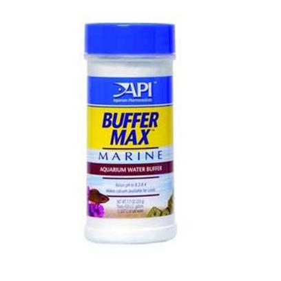 Aquarium Pharmaceuticals Presents Aquarium Pharmaceuticals (Ap) Buffer Max Marine 220g. Aquarium Water Buffer that Raises Ph to 8.2-8.4. Also Makes Calcium Available for Corals. Buffer Max™ Marine is an Aquarium Water Buffer that Raises Ph to 8.2-8.4, and also Makes Calcium Available for Corals. 220g Treats 430 Gallons (1627 L) 2.13" X 2.13" X 5" 0.74 Lb [34219]