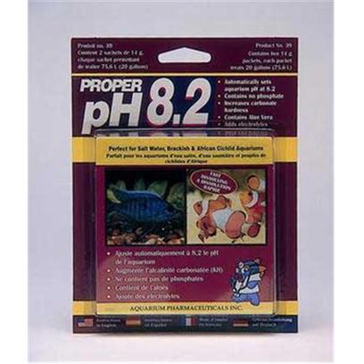 Aquarium Pharmaceuticals Presents Aquarium Pharmaceuticals (Ap) Proper Ph 8.2 8.2-160gm (Treats 200 Gallons). Easy-to-Use, Fast Dissolving Powder that Automatically Sets and Stabilizes Ph at 8.2 while Neutralizing Chlorine and Detoxifying Heavy Metals. Contains Aloe Vera and Electrolytes to Reduce Fish Stress. Use when Setting Up Aquarium or Changing Water. No Phosphate. [34225]