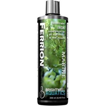 Brightwell Aquatics Presents Brightwell Aquatics (Bwell) Ferrion Liquid Iron Supplement 17oz 500ml. • Highly-Concentrated and Stable Iron Solution for Supplementing Aquaria Containing Hermatypic Organisms (I.E. "Photosynthetic" or Zooxanthellate Corals, Clams, and their Allies), Macroalgae, Coralline Algae, Mangroves, Marsh Grasses, and Other Desirable Marine Algae and Plants. • Particularly Suited to Systems Outfitted with a Refugium or Mud System. • Stronger than Most Competing Products. • Composed of Purified Water and Ultra-High Purity Materials. • Formulated by a Marine Scientist. Liquid 250-Ml [34275]