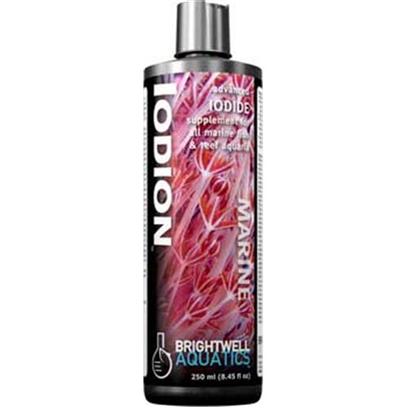 Brightwell Aquatics Presents Brightwell Aquatics (Bwell) Iodion Liquid Iodine 17oz 500ml. • Highly-Concentrated, Extended Activity Iodide Solution. • Provides Iodide, which is Important to Hermatypic Corals and Other Invertebrates Harboring Zooxanthellae, Macroalgae, and also to the Health of Fishes. • Stronger than Most Competing Products. • the Nature of Iodide Sources Used Makes Iodion More Effective than Standard Iodide-Solutions. • Suitable for Use by Aquarium Hobbyists of all Skill and Experience Levels. • Composed of Purified Water and Ultra-High Purity Materials. • Formulated by a Marine Scientist. Liquid 250-Ml [34278]